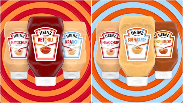 product shots of Ketchili and Buffaranch from Heinz