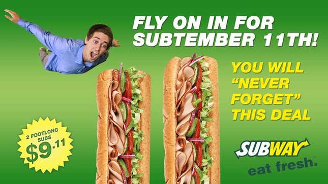 Image for article titled New Subway Promotion To Honor Subtember 11