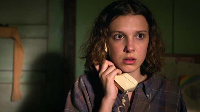Millie Bobby Brown as Eleven. 