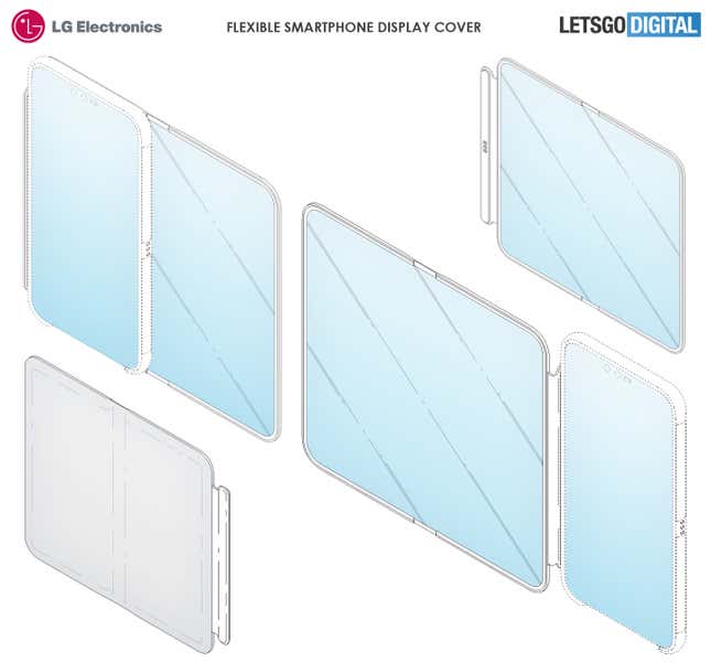Imagen para el artículo titulado LG podría tener la solución al diseño de los teléfonos plegables con lo mejor del Galaxy Fold y el Mate X