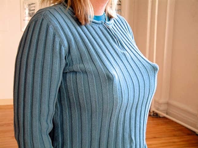 Image for article titled Thick Sweater No Match For Determined Nipples