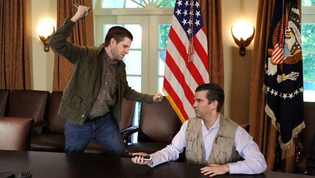 Image for article titled Trump Boys Smash Father’s Cell Phone To Search For Chinese Spies