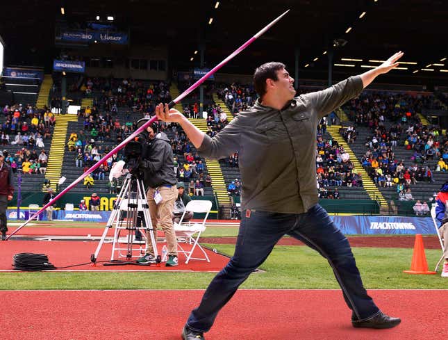 Image for article titled Olympic Spectator Wins $100,000 After Hitting Midfield Javelin Throw