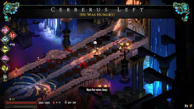 cerberus victory screen in hades