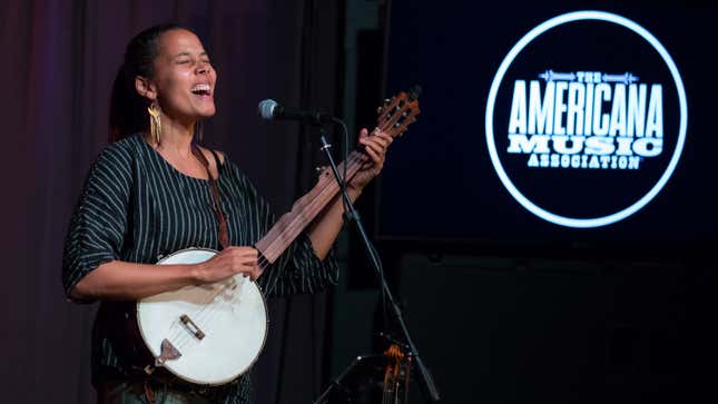 Rhiannon Giddens performs onstage at GRAMMY Museum on October 21, 2019 in Los Angeles, California.