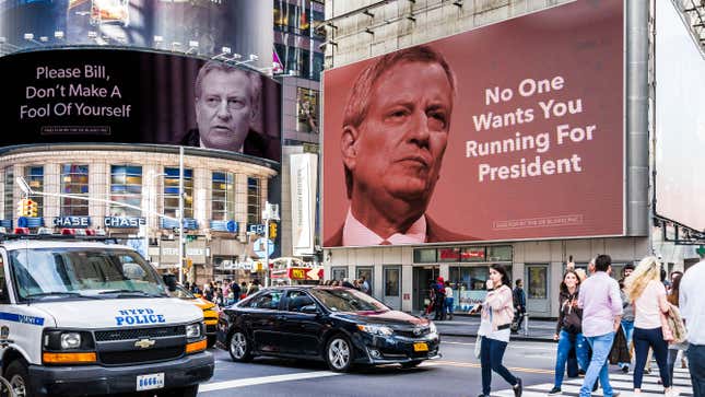 Image for article titled De Blasio PAC Spends $30 Million On Ads Urging Candidate Not To Embarrass Self By Running