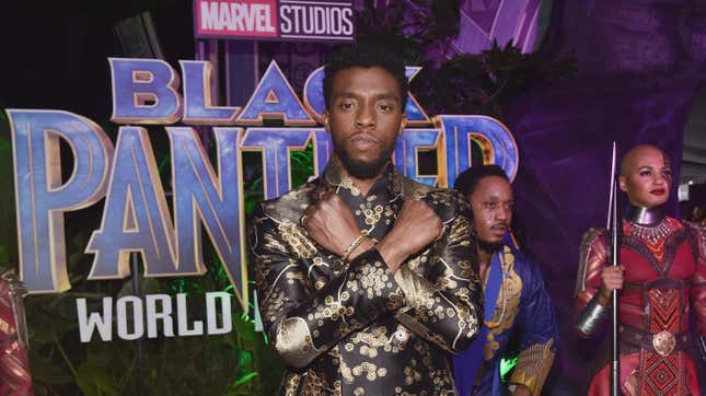 Chadwick Boseman at the Los Angeles World Premiere of Marvel Studios’ BLACK PANTHER on January 29, 2018, in Hollywood, California.