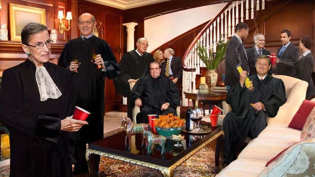 Justice Ginsburg throws an “epic fucking rager” while her parents are out of town.