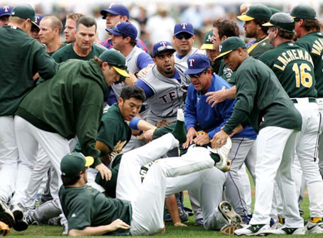 Image for article titled History Of The Bench-Clearing Brawl