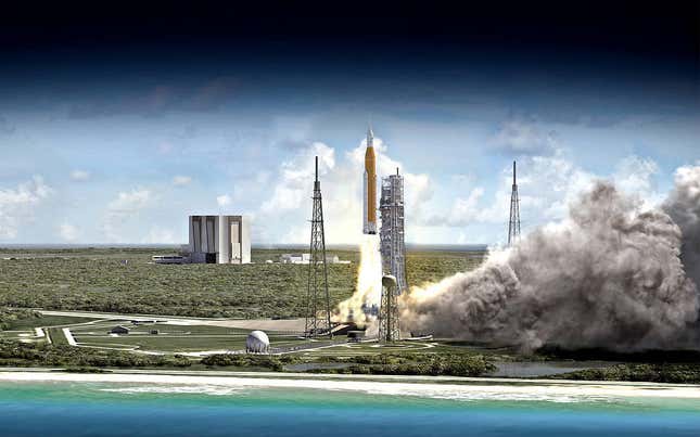 Conceptual image of an SLS launch. 