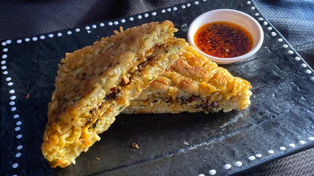 Chili Crisp Ramen Omelet Sandwich