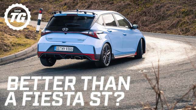 Image for article titled The 2021 Hyundai i20 N Likes To Drive On Just Three Wheels In Top Gear&#39;s Review