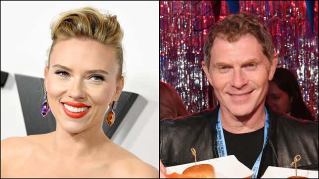 Image for article titled Scarlett Johansson’s Thanksgiving was saved by Bobby Flay