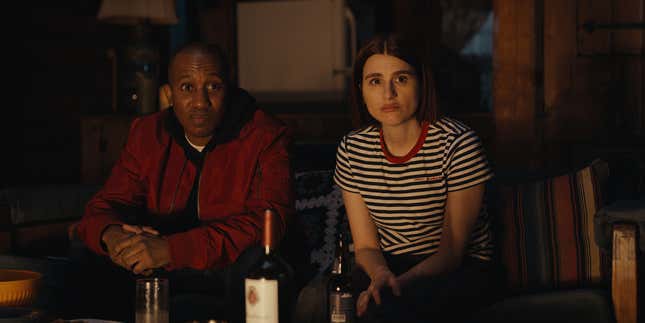 Chris Redd and Aya Cash in Scare Me
