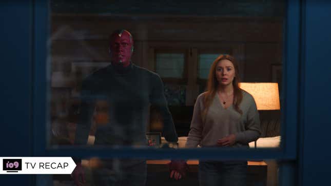 Vision and Wanda, together in their home.