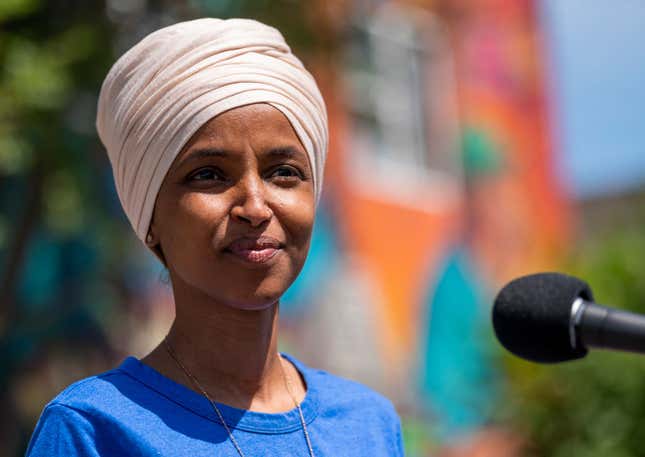 Image for article titled Trump to Rep. Ilhan Omar: How’s Your Country Doing? Omar to Trump: This Is My Country, Ho! (OK, I Added the Ho)