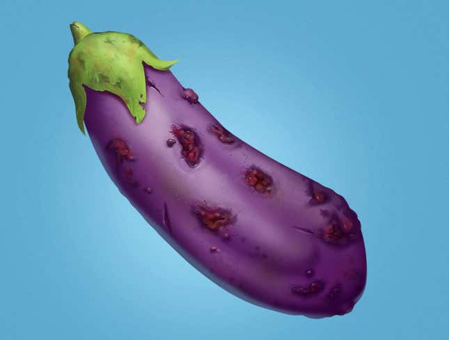 Image for article titled Apple Introduces Eggplant Emoji Covered In Sores