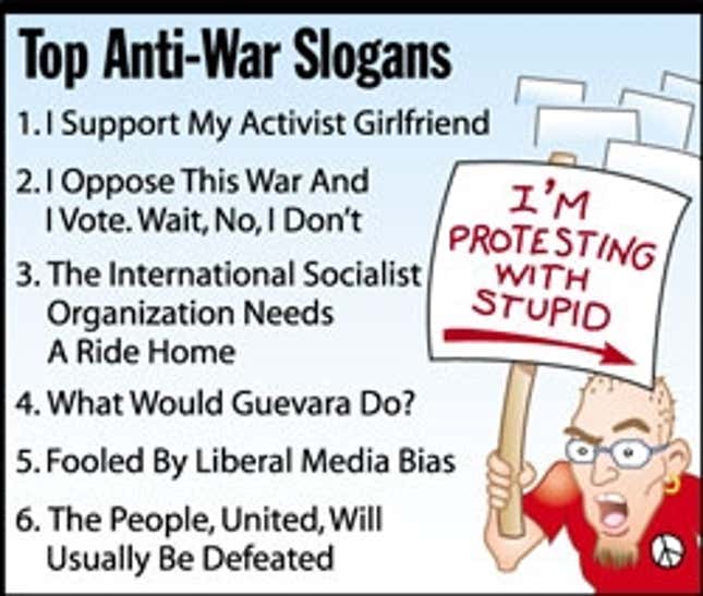 Image for article titled Top Anti-War Slogans