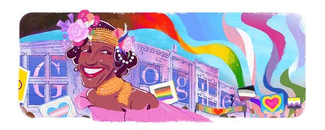 Image for article titled As Pride Month Comes to a Close, Google Honors Pioneering Activist Marsha P. Johnson With Her Own Doodle