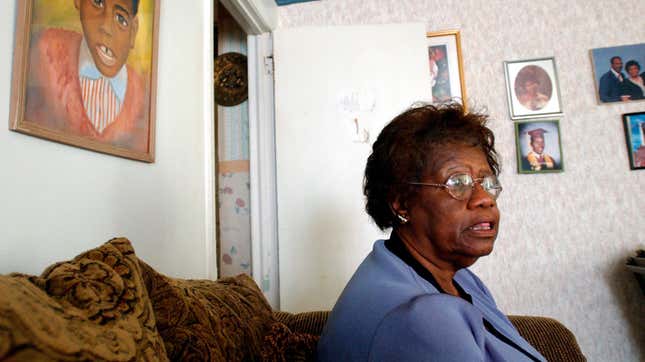 Emma Sanders, pictured at her Jackson, Miss., home July 16, 2004, recalls the hostile reception she and others of the Mississippi Freedom Democratic Party received when the attended the 1964 Democratic Convention. Sanders was a delegate to the 2004 Democratic Convention in Boston, Mass.