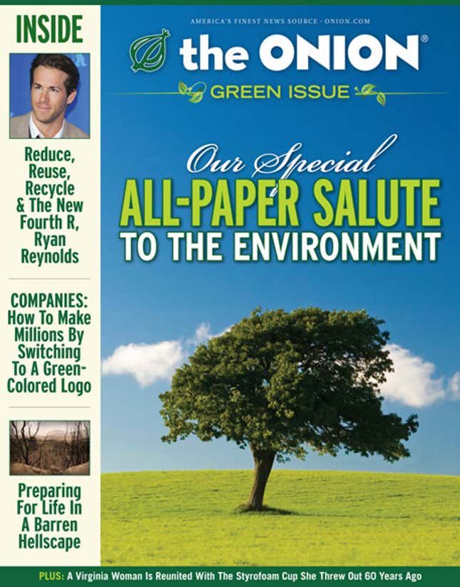 Image for article titled Our Special All-Paper Salute To The Environment