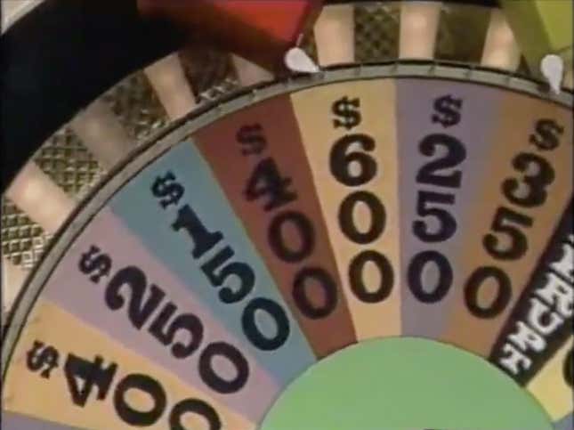 By laying the wheel flat and shooting it from above, art director Ed Flesh opened up the Wheel Of Fortune set’s sight lines for the cameras positioned on the floor.