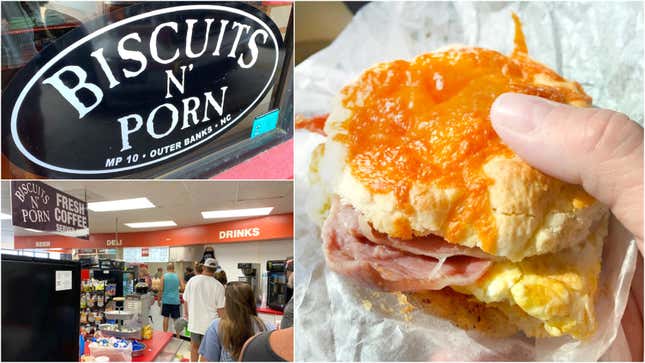 Image for article titled At Biscuits N’ Porn, a great sandwich is half the fun