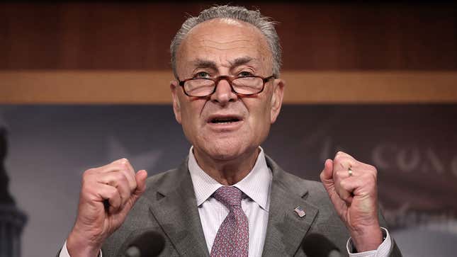 Image for article titled Chuck Schumer: ‘The American People Deserve A President Who Can More Credibly Justify War With Iran’