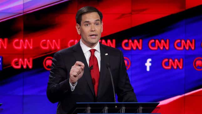 Image for article titled Moderators Give Marco Rubio 90 Seconds To Deliver Closing Statement Of Campaign