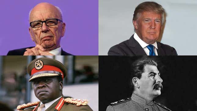 Image for article titled Rupert Murdoch, Donald Trump, Idi Amin, Joseph Stalin Celebrate Heat Victory
