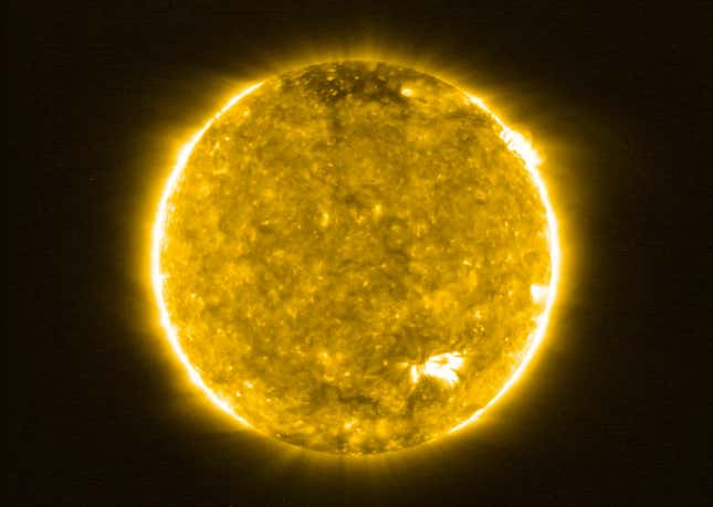 The Sun, as viewed by the Solar Orbiter during its first close approach.