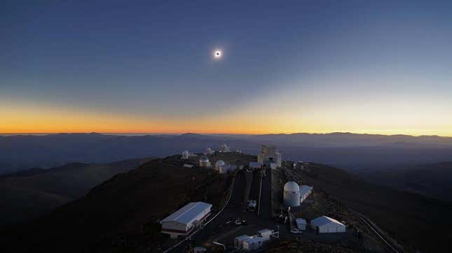 The eclipse seen from the European Southern Observatory La Silla Observatory.