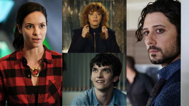Clockwise from left: Legends of Tomorrow, Russian Doll, The Magicians, and Black Mirror: Bandersnatch.