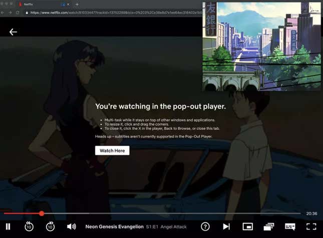 Debido a que Netflix está probando la nueva función, todavía no está disponible para todos los usuarios. Si has sido escogido para probarla, haz clic en el icono al lado del botón de avance.