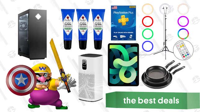 Image for article titled Wednesday&#39;s Best Deals: Hasbro Toy Sale, HP Omen 25L w/ RTX 3070, iPad Air, Ring Light Kit, Jack Black Lip Balm, PlayStation Plus, Proscenic Air Purifier, and More
