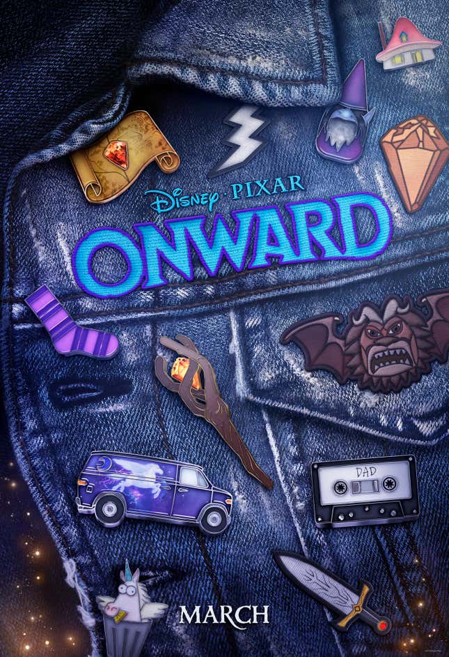 El cartel de Onward. Se estrena en marzo de 2020.