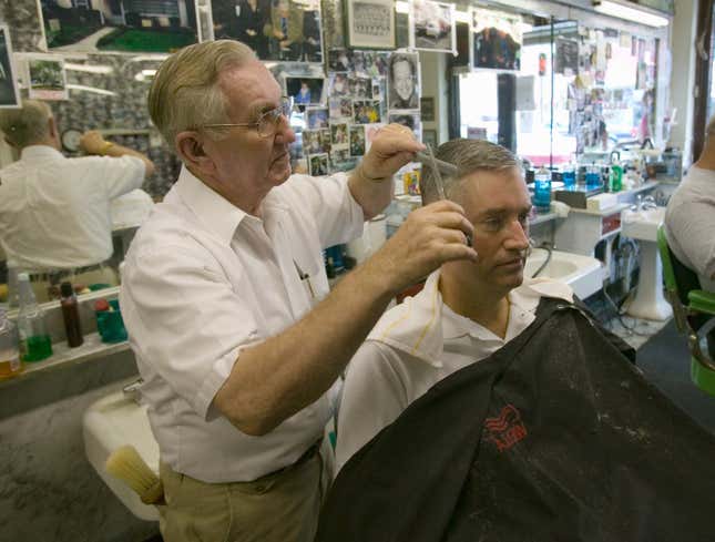 Image for article titled Area Man Too Deep Into Haircut To Start Talking To Barber Now