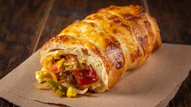 Image for article titled The Bagelrito is a literal hot mess, but it has a confidence you can only dream of