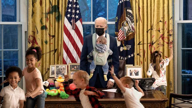 Image for article titled Biden’s Child-Care Plan To Allow All American Parents To Drop Kids Off At White House Between 8 And 5