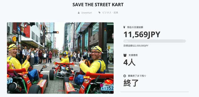 Image for article titled The Real-Life Go-Karting Company Nintendo Sued Didn&#39;t Meet Crowdfunding Goal