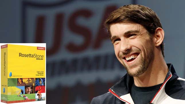 Image for article titled Michael Phelps Using Rosetta Stone To Brush Up On His English