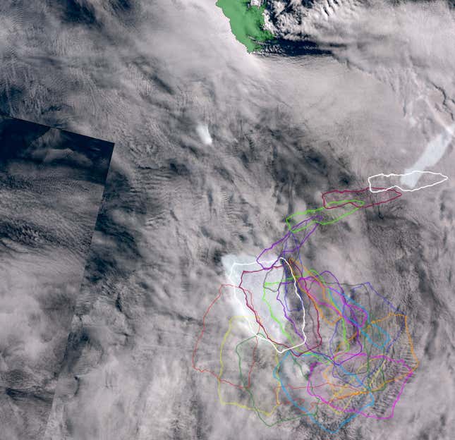Image for article titled Striking 3D Satellite Images Show Shattered Iceberg A68a, Which Still Threatens a Sensitive Island