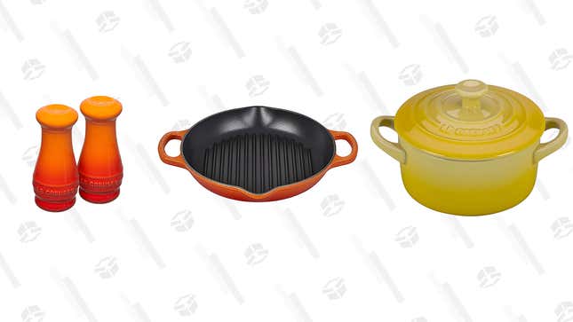 Le Creuset Stoneware Salt & Pepper Shakers | $20 | Amazon
Le Creuset Stoneware Mini Cocotte | $20 | Amazon
Le Creuset Cast Iron | $100 | Amazon