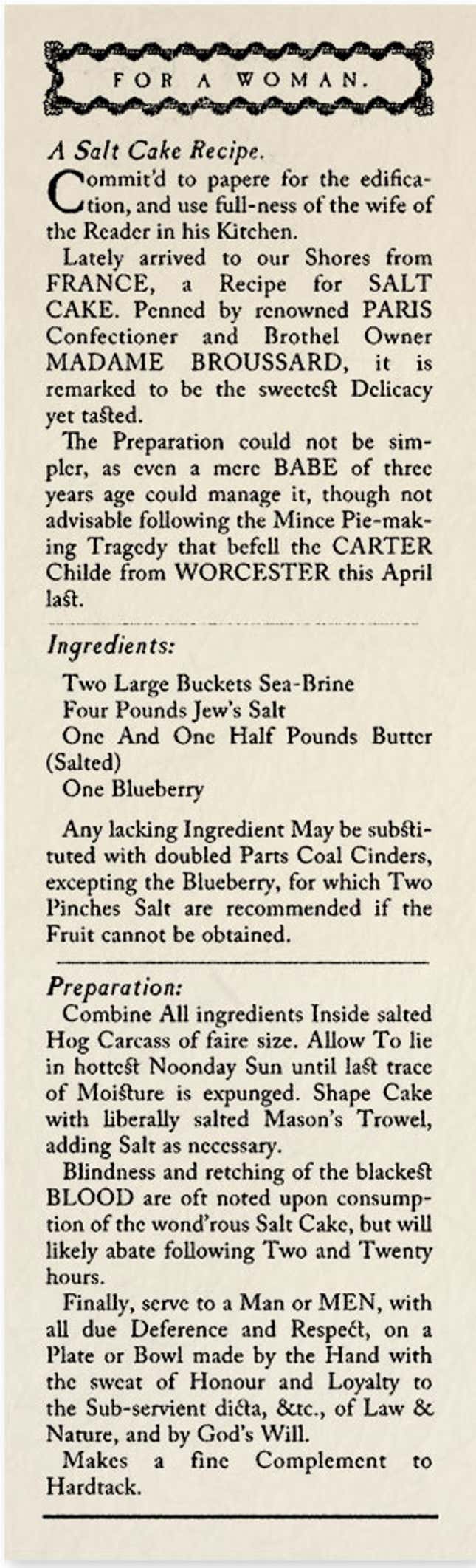 Image for article titled Historical Archives: A Salt Cake Recipe