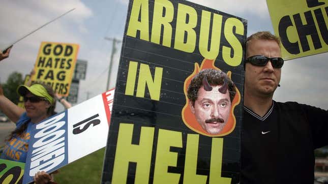Image for article titled Westboro Baptist Church Not Really Sure Why They’re Picketing Allan Arbus&#39; Funeral