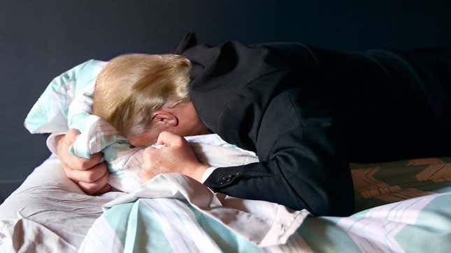Image for article titled ‘Why Can I Never Seem To Say The Right Thing?’ Weeps Trump Into Pillow