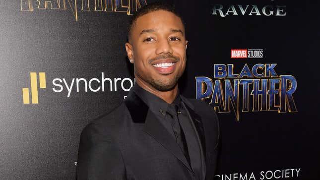 Michael B. Jordan attends the screening of Marvel Studios’ “Black Panther” hosted by The Cinema Society on February 13, 2018, in New York City.