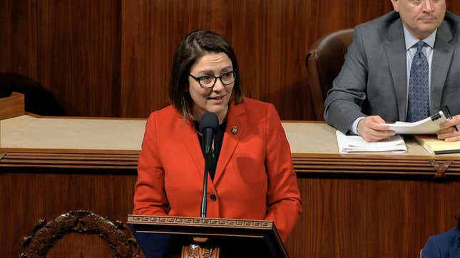 Rep. Suzan DelBene, D-Wash., speaks in the House of Representatives at the Capitol in Washington, Wednesday, Dec. 18, 2019.