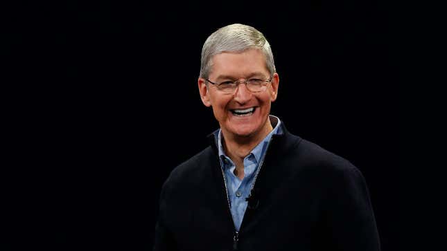 Image for article titled Grinning Tim Cook Announces New iPhone Will No Longer Be Compatible With AirPods