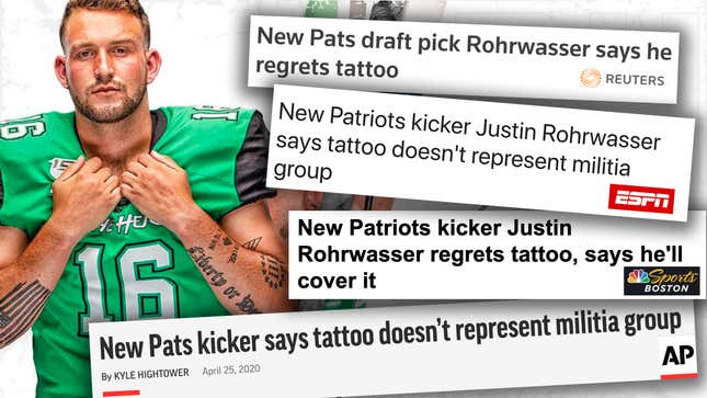 Too many members of the media have been willing to give Justin Rohrwasser a pass for his tattoo.